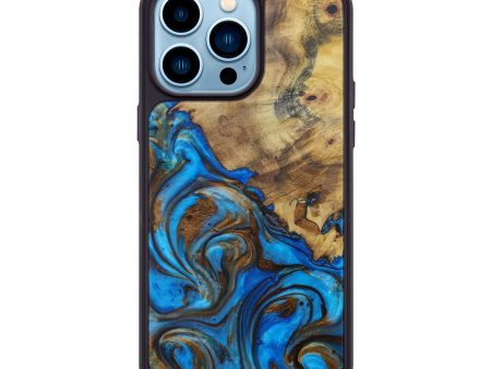 iPhone 14 Pro Max Burl Wood Phone Case - Dept (Teal & Gold, 602333) Online