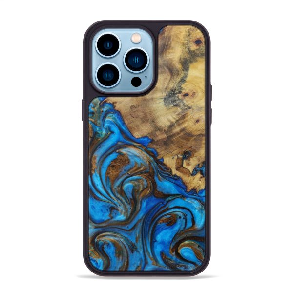 iPhone 14 Pro Max Burl Wood Phone Case - Dept (Teal & Gold, 602333) Online