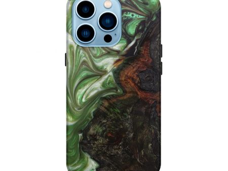 iPhone 14 Pro Wood+Resin Live Edge Phone Case - Lyndel (Dark Green, 601229) Online Hot Sale