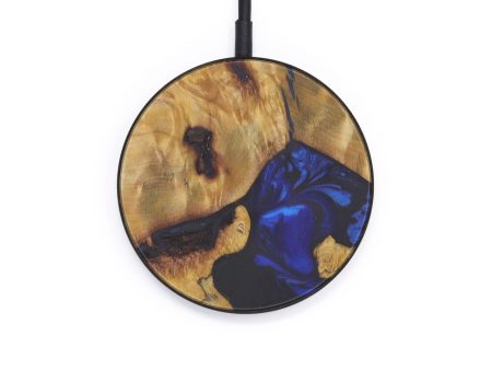 Circle Wood+Resin Wireless Charger - Renate (Dark Blue, 599292) Fashion