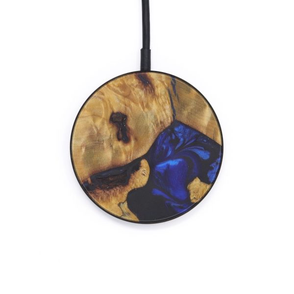 Circle Wood+Resin Wireless Charger - Renate (Dark Blue, 599292) Fashion