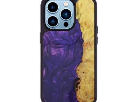 iPhone 14 Pro Wood+Resin Phone Case - Alison (Purple, 598753) Online Sale