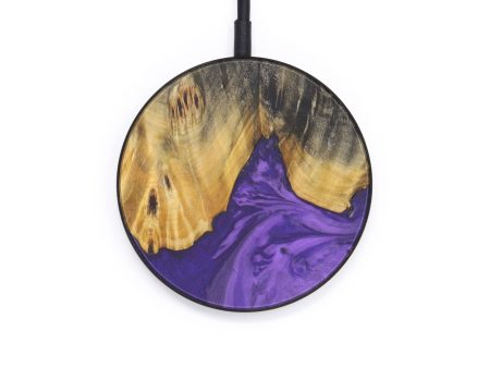 Circle Wood+Resin Wireless Charger - La (Purple, 599255) For Sale