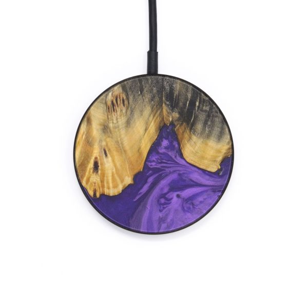 Circle Wood+Resin Wireless Charger - La (Purple, 599255) For Sale