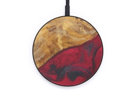 Circle Wood+Resin Wireless Charger - Mandie (Dark Red, 599290) Online Sale