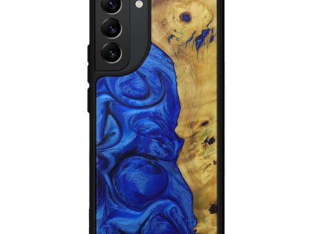 Galaxy S22 Plus Wood+Resin Phone Case - Berna (Dark Blue, 598686) For Sale