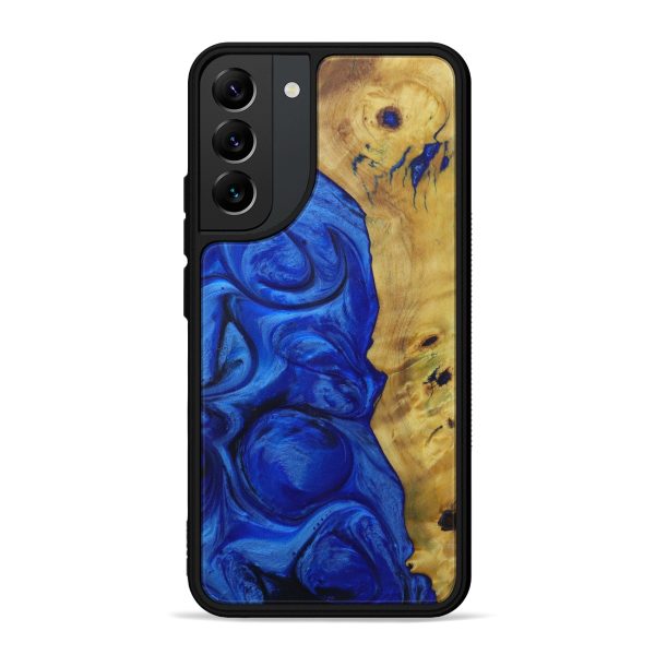 Galaxy S22 Plus Wood+Resin Phone Case - Berna (Dark Blue, 598686) For Sale