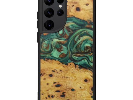 Galaxy S22 Ultra Wood+Resin Phone Case - Mikhail (Dark Green, 599798) Online Hot Sale