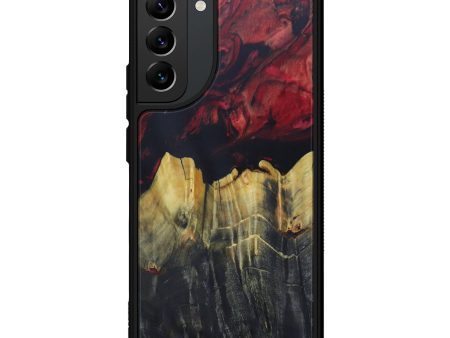 Galaxy S22 Plus Wood+Resin Phone Case - Jerry (Dark Red, 599548) For Sale