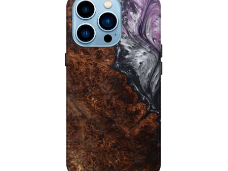 iPhone 14 Pro Wood+Resin Live Edge Phone Case - Aurelia (Purple, 597386) For Discount