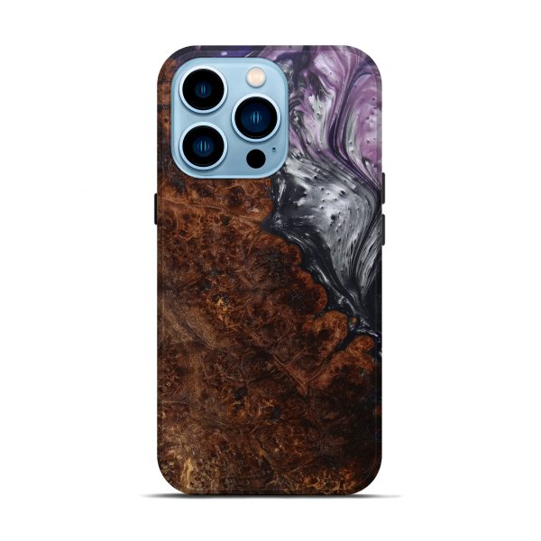 iPhone 14 Pro Wood+Resin Live Edge Phone Case - Aurelia (Purple, 597386) For Discount