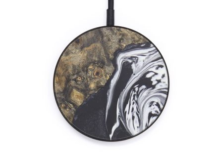 Circle Wood+Resin Wireless Charger - Shandra (Black & White, 600201) For Sale