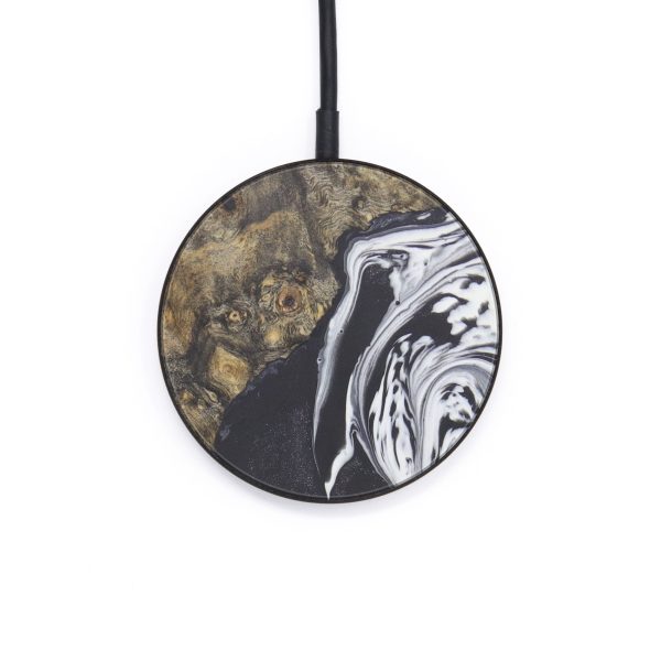 Circle Wood+Resin Wireless Charger - Shandra (Black & White, 600201) For Sale