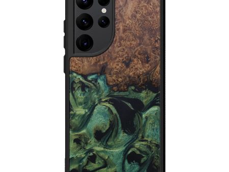 Galaxy S22 Ultra Wood+Resin Phone Case - Martine (Dark Green, 600035) Sale