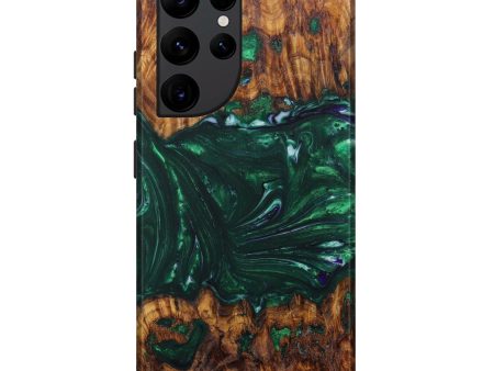 Galaxy S22 Ultra Wood+Resin Live Edge Phone Case - Francine (Dark Green, 597262) Discount