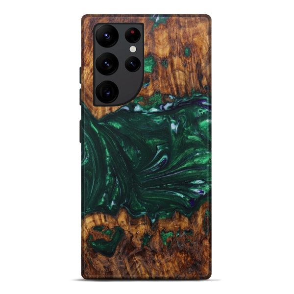 Galaxy S22 Ultra Wood+Resin Live Edge Phone Case - Francine (Dark Green, 597262) Discount