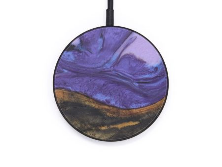 Circle Wood+Resin Wireless Charger - April (Purple, 599261) Online Sale