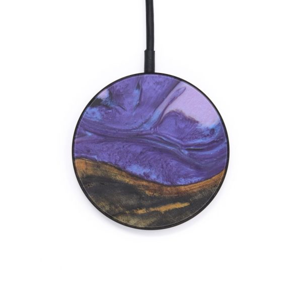 Circle Wood+Resin Wireless Charger - April (Purple, 599261) Online Sale