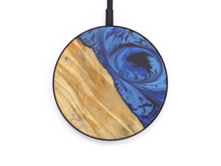 Circle Wood+Resin Wireless Charger - Melesa (Dark Blue, 599821) For Discount