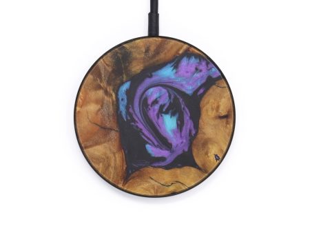 Circle Wood+Resin Wireless Charger - Myrna (Purple, 597795) Hot on Sale