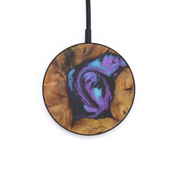 Circle Wood+Resin Wireless Charger - Myrna (Purple, 597795) Hot on Sale