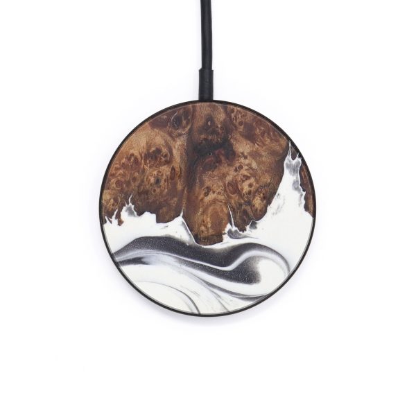 Circle Wood+Resin Wireless Charger - Ayaz (Black & White, 597758) Fashion