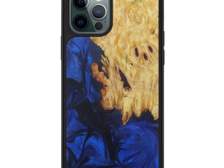 iPhone 12 Pro Wood+Resin Phone Case - Alecia (Dark Blue, 598682) Supply