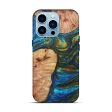 iPhone 14 Pro Wood+Resin Live Edge Phone Case - Billi (Teal & Gold, 599160) Online Sale