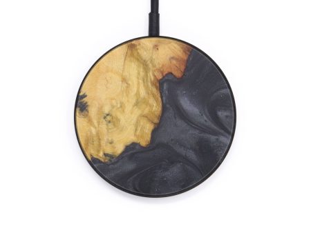 Circle Wood+Resin Wireless Charger - Elicia (Pure Black, 597727) For Discount