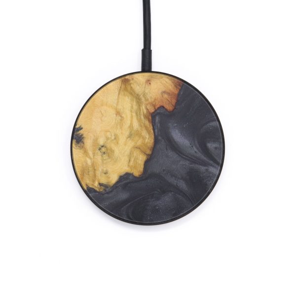 Circle Wood+Resin Wireless Charger - Elicia (Pure Black, 597727) For Discount