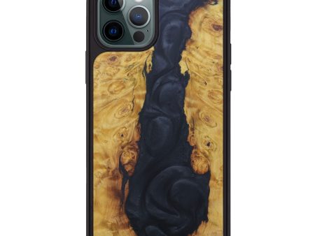 iPhone 12 Pro Wood+Resin Phone Case - Leia (Pure Black, 599956) Sale