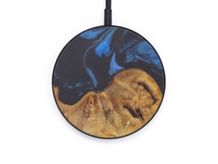 Circle Wood+Resin Wireless Charger - Juergen (Dark Blue, 599304) Sale