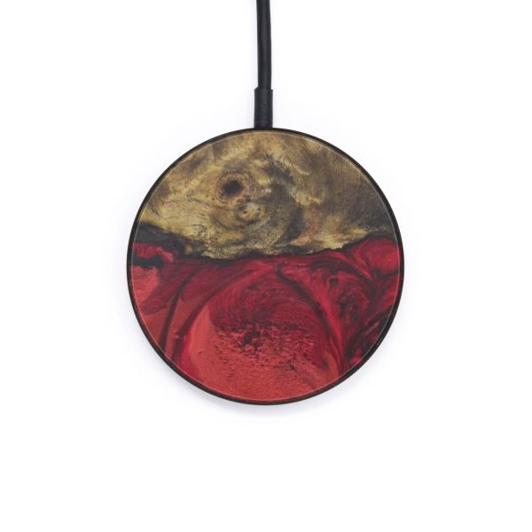 Circle Wood+Resin Wireless Charger - Wendye (Dark Red, 597788) Online Hot Sale