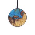 Circle Wood+Resin Wireless Charger - Wilbur (Teal & Gold, 599331) For Discount