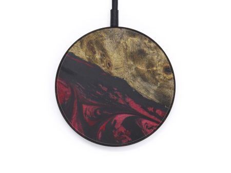 Circle Wood+Resin Wireless Charger - Fairy (Dark Red, 597787) Hot on Sale