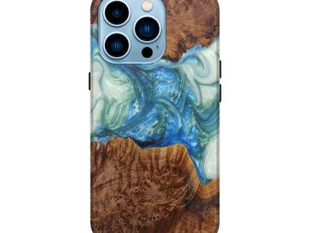 iPhone 14 Pro Wood+Resin Live Edge Phone Case - Hanni (Light Blue, 598647) Online