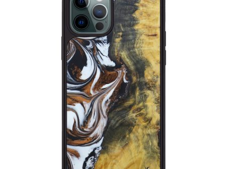 iPhone 12 Pro Wood+Resin Phone Case - Andrejs (Black & White, 601782) Online now