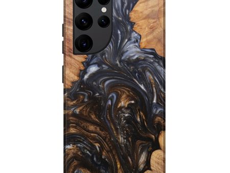 Galaxy S22 Ultra Wood+Resin Live Edge Phone Case - Brandice (Metallic, 600129) Online Sale