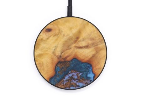 Circle Wood+Resin Wireless Charger - Kristel (Teal & Gold, 599831) Cheap