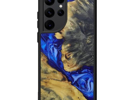 Galaxy S22 Ultra Wood+Resin Phone Case - Tyronda (Dark Blue, 602238) For Cheap