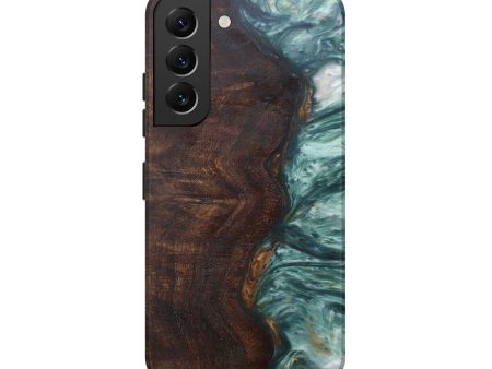 Galaxy S22 Wood+Resin Live Edge Phone Case - Emmey (Dark Green, 598644) Cheap