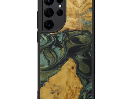 Galaxy S22 Ultra Wood+Resin Phone Case - Sidoney (Dark Green, 597249) Fashion