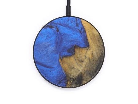 Circle Wood+Resin Wireless Charger - Raynell (Dark Blue, 597810) Sale