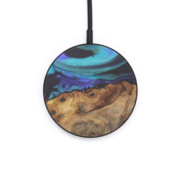 Circle Wood+Resin Wireless Charger - Phil (Light Blue, 599273) Hot on Sale