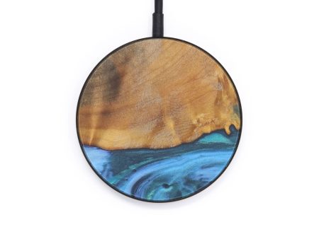 Circle Wood+Resin Wireless Charger - Hanni (Light Blue, 599843) Online Hot Sale