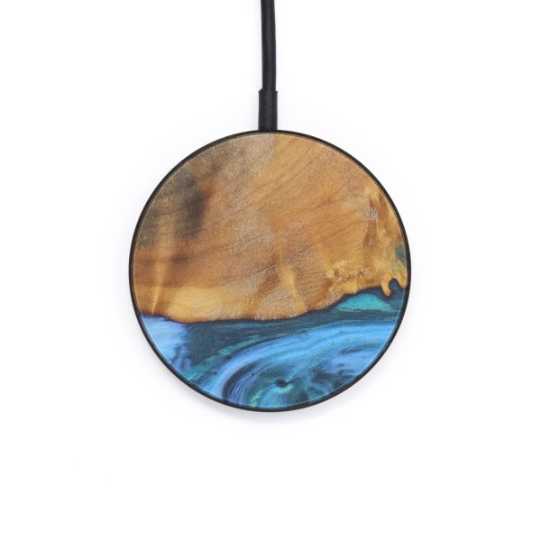 Circle Wood+Resin Wireless Charger - Hanni (Light Blue, 599843) Online Hot Sale