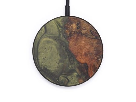 Circle Wood+Resin Wireless Charger - Jackie (Dark Green, 599856) Online Sale