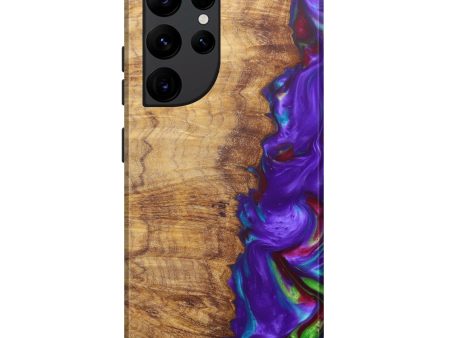 Galaxy S22 Ultra Wood+Resin Live Edge Phone Case - Catie (Purple, 600147) For Sale