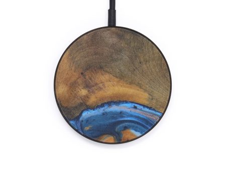 Circle Wood+Resin Wireless Charger - Marys (Teal & Gold, 597992) Fashion