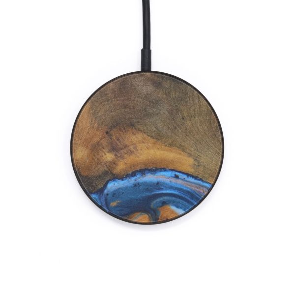 Circle Wood+Resin Wireless Charger - Marys (Teal & Gold, 597992) Fashion